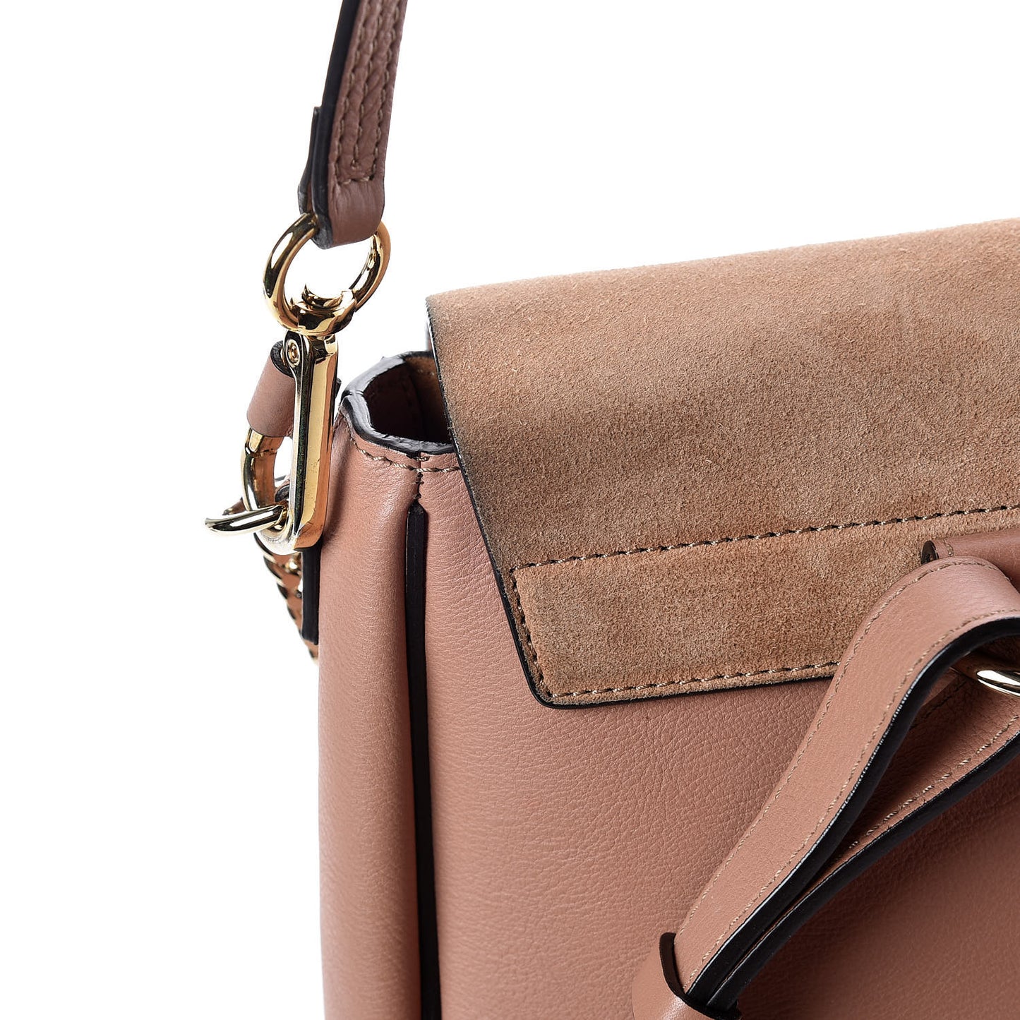 Suede Calfskin Small Faye Backpack Nougat