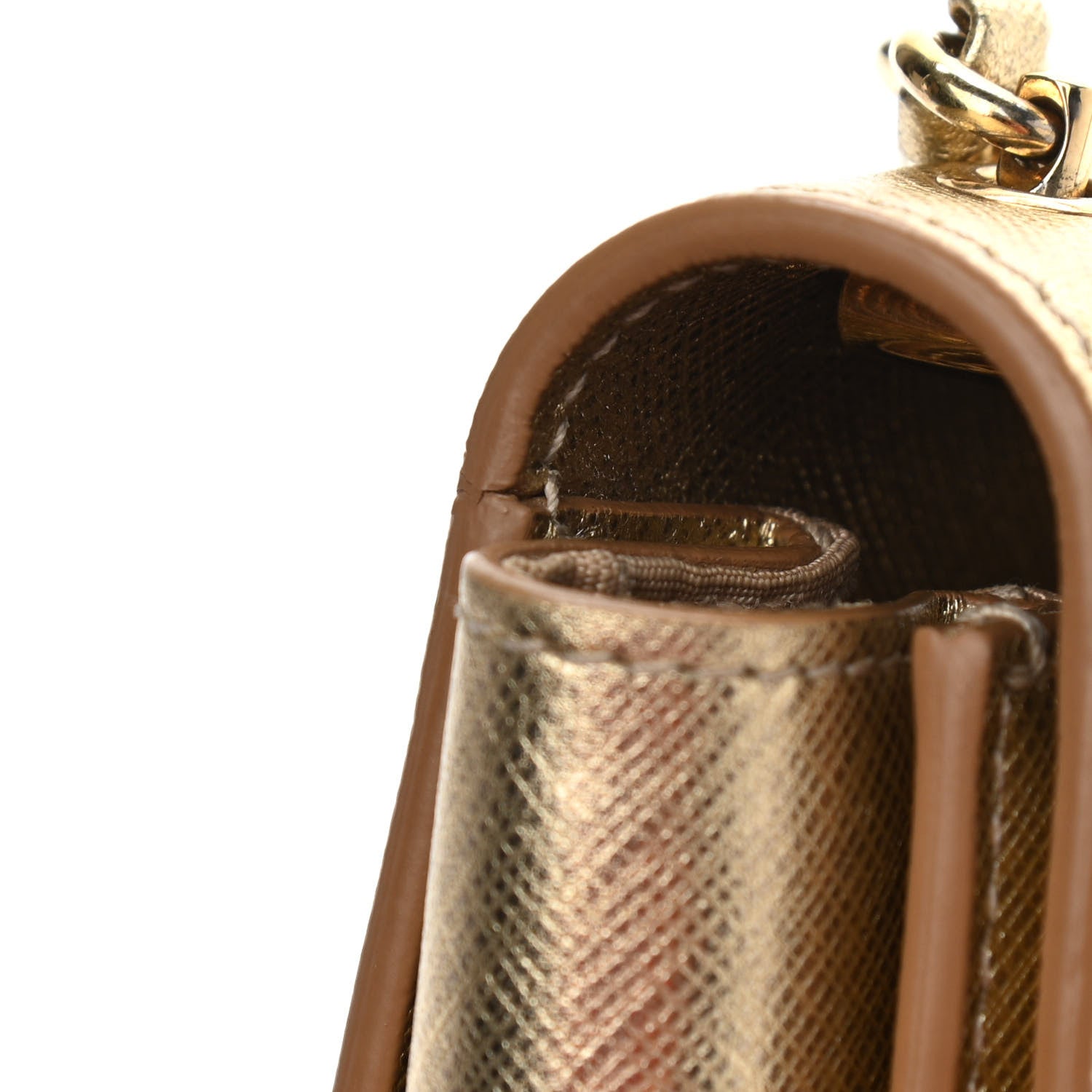 Salvatore Ferragamo Hammered Calfskin Mini Vara Bow Crossbody Bag Gold 17 of 17