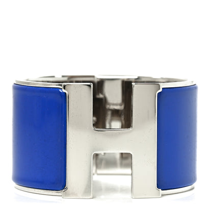 Hermes Enamel Extra Wide Clic Clac H Bracelet GM Bleu Electrique 1 of 5