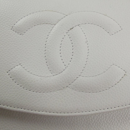 Chanel Caviar Wallet on Chain White w Silver HW 6 of 10