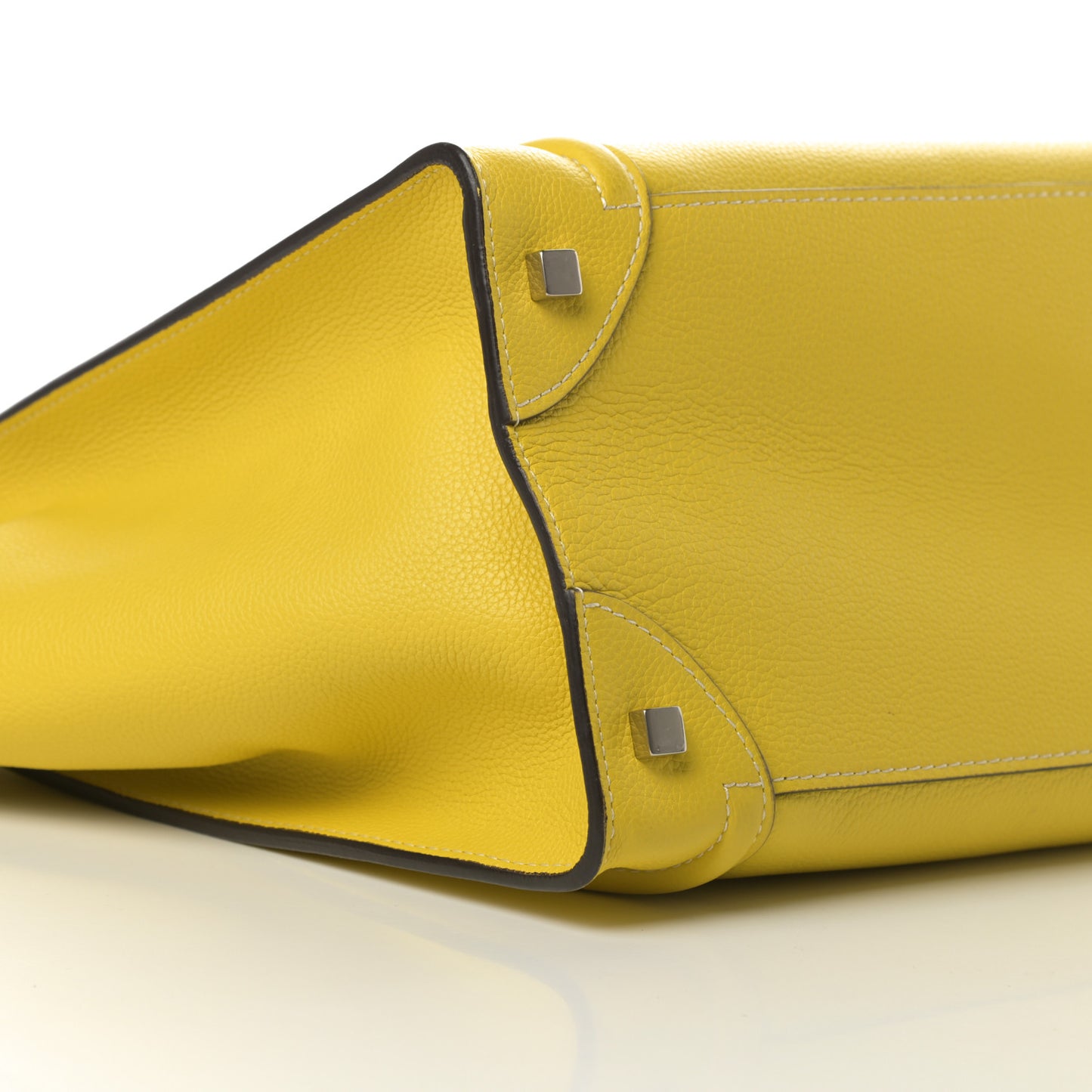 Drummed Calfskin Mini Luggage Citron
