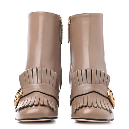 Gucci Malaga Kid GG Marmont Fringe 75mm Ankle Boots 37.5 Mud 2 of 19