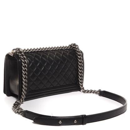 Chanel Lambskin Quilted Medium Boy Flap Black 3 of 9