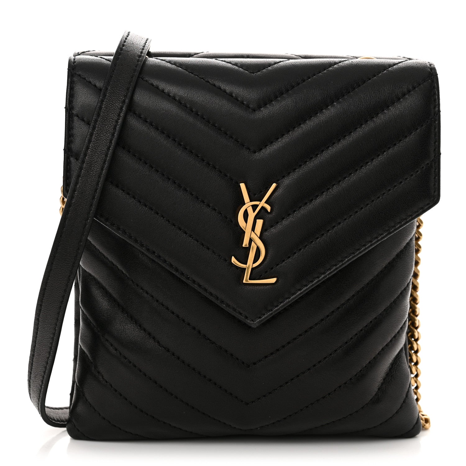 Saint Laurent Lambskin Quilted Double Flap Bag Black 1 of 11