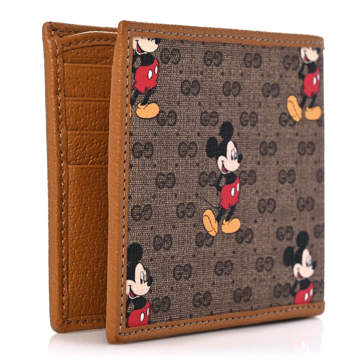 X DISNEY Mini Vintage GG Supreme Monogram Mickey Mouse Wallet Beige Vintage Sun Oil