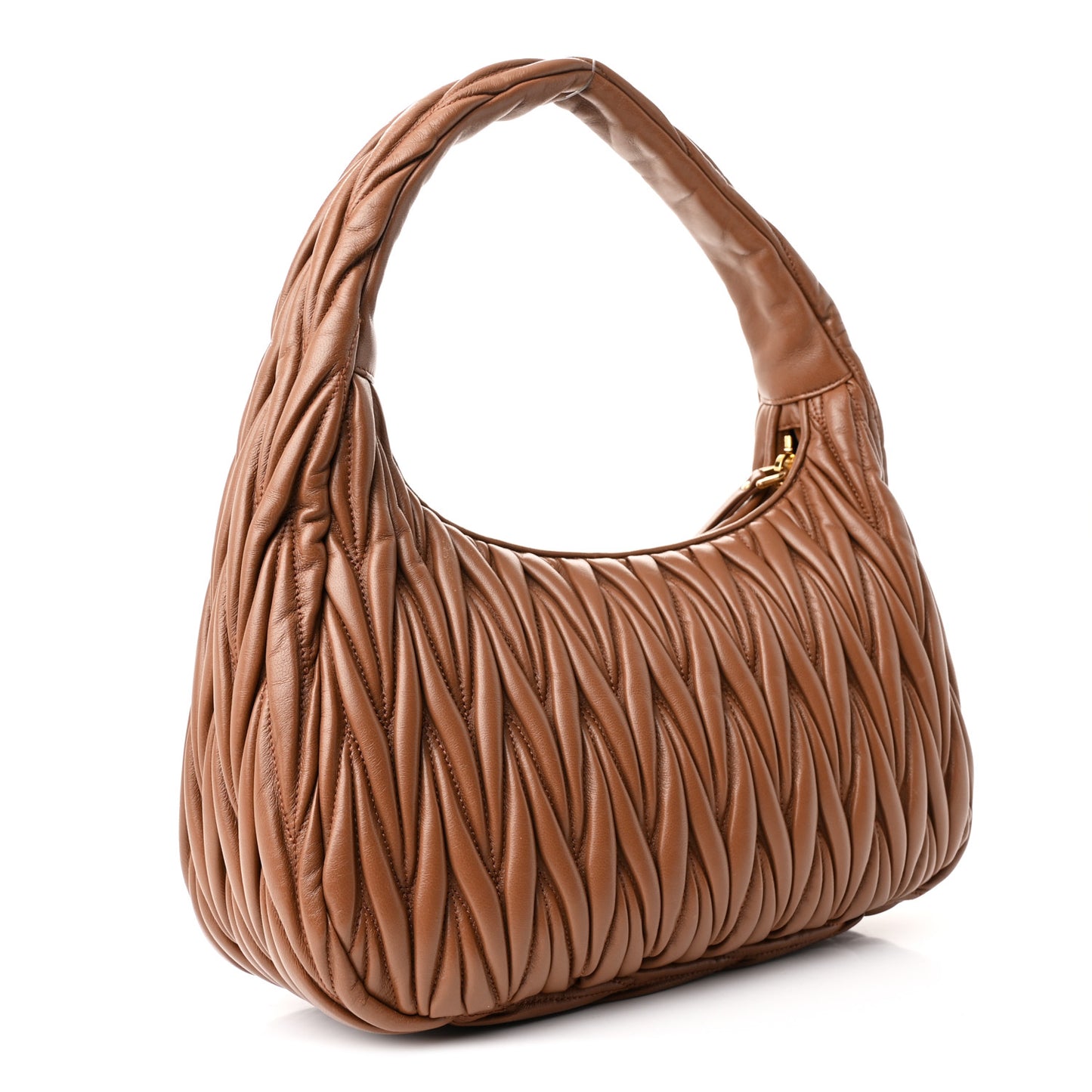 Nappa Matelasse Wander Large Hobo Cognac