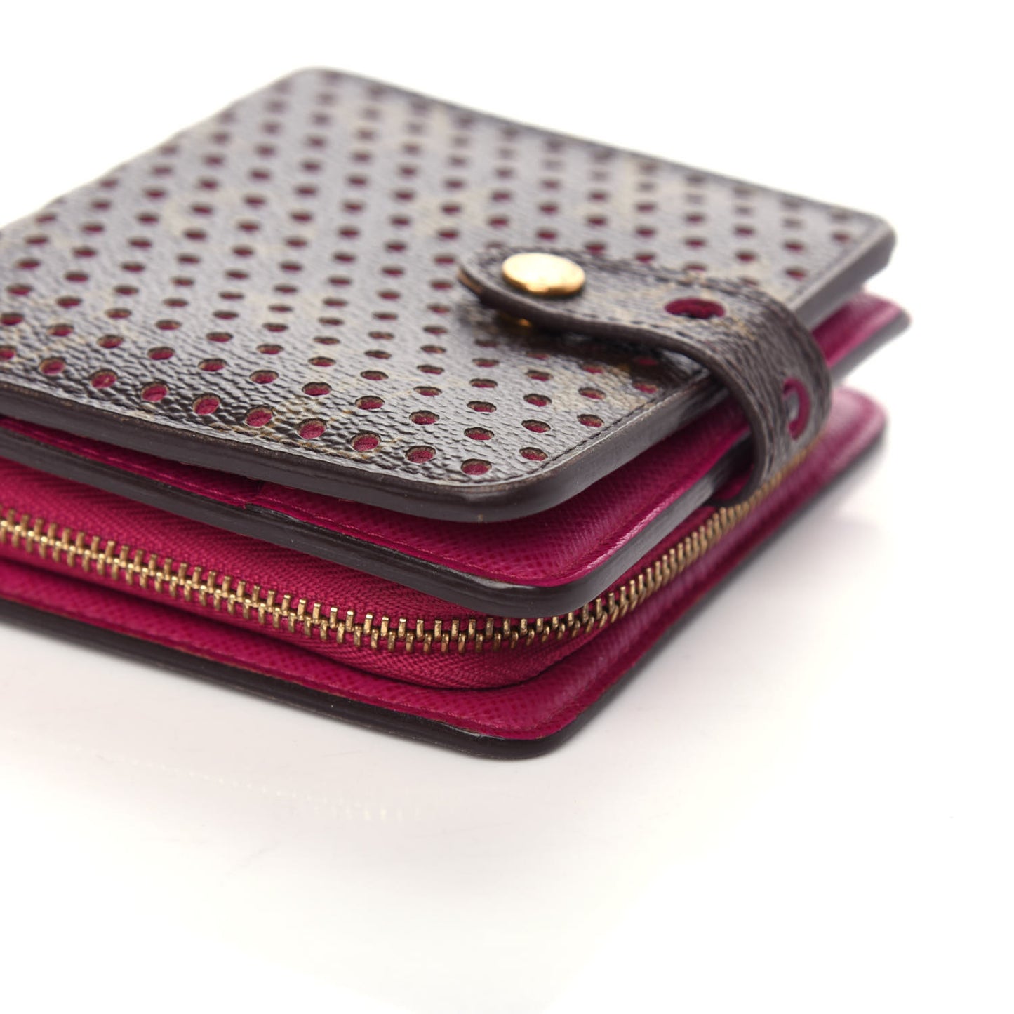 Monogram Perforated Compact Zipped Wallet Fuchsia