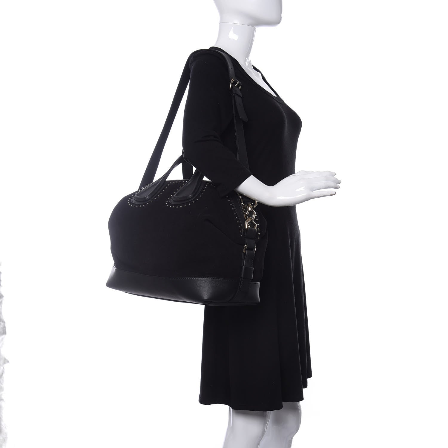 Givenchy Suede Calfskin Studded Medium Nightingale Black 2 of 10
