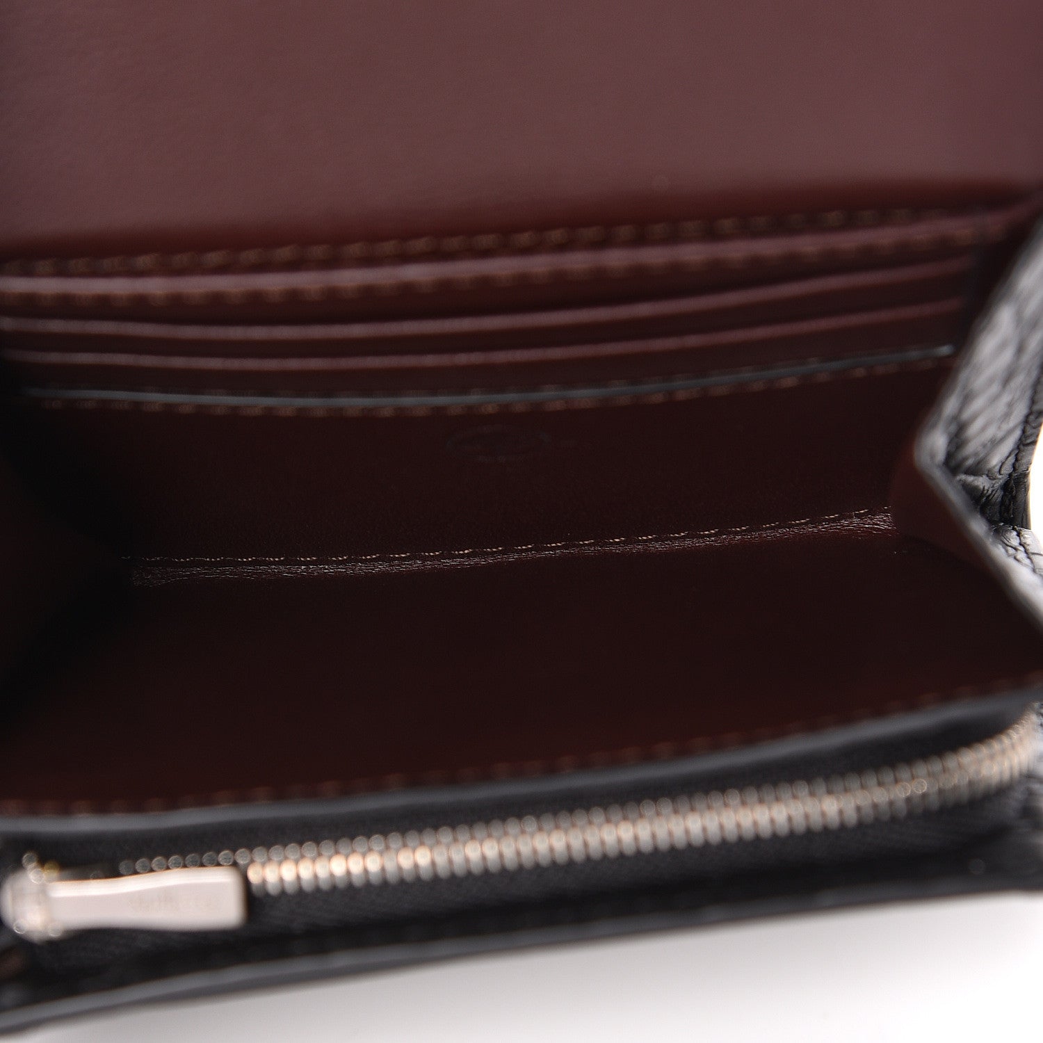 Mulberry Matte Crocodile Embossed Calfskin Small French Continental Wallet Black 5 of 7