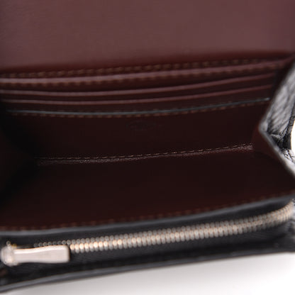 Mulberry Matte Crocodile Embossed Calfskin Small French Continental Wallet Black 5 of 7