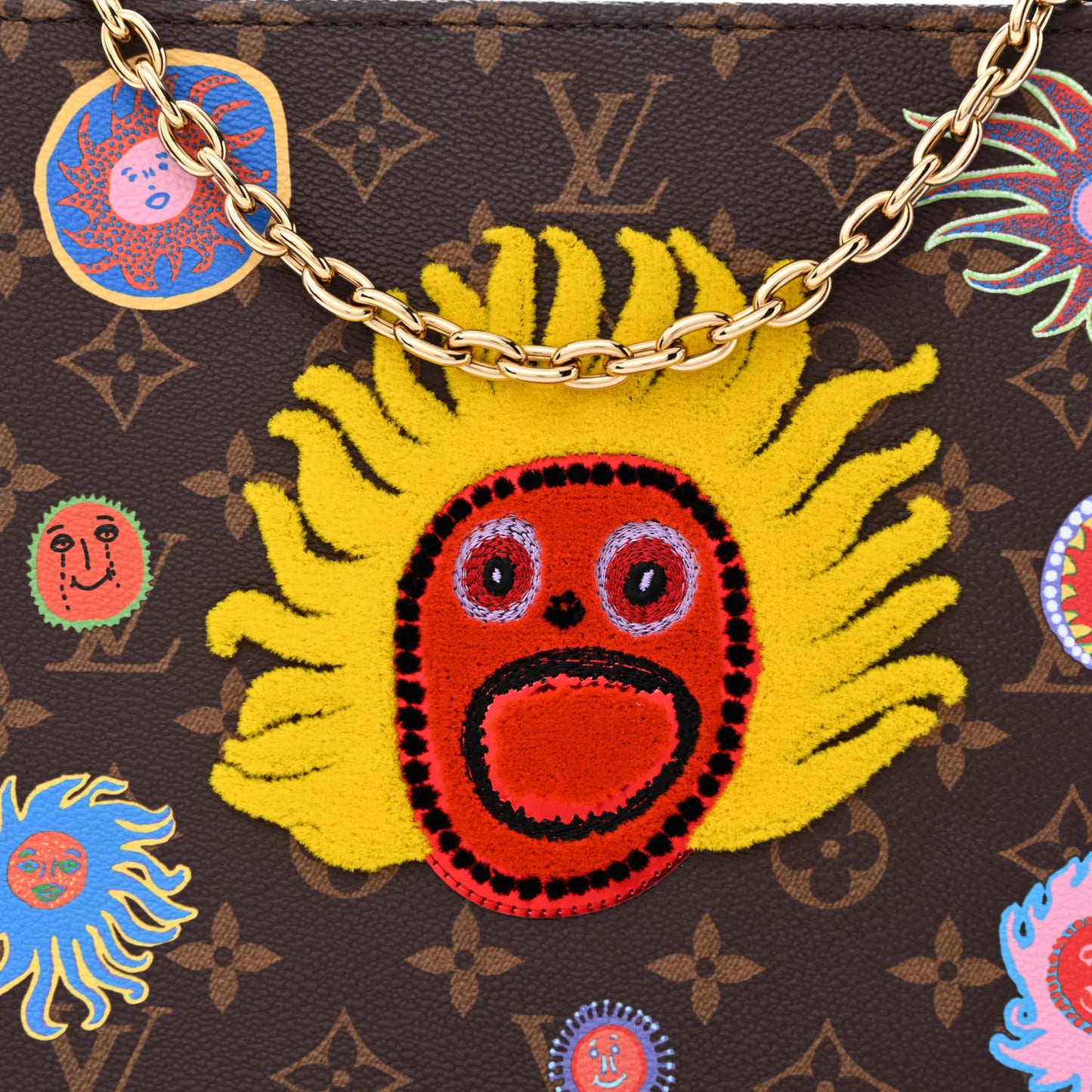 LV X YK Monogram Embroidered My Eternal Soul Toiletry Pouch On Chain Multicolor