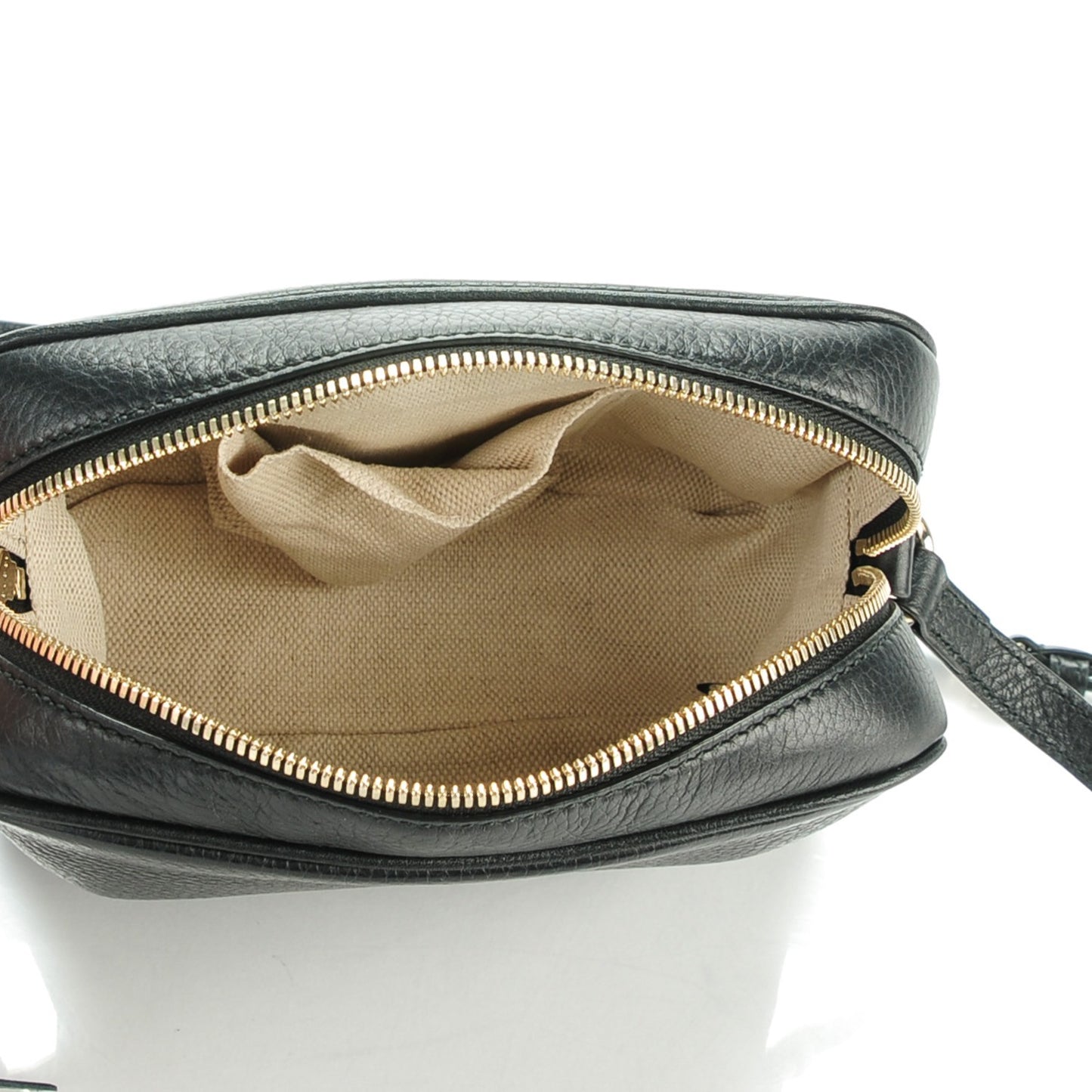 Pebbled Calfskin Small Soho Disco Bag Black