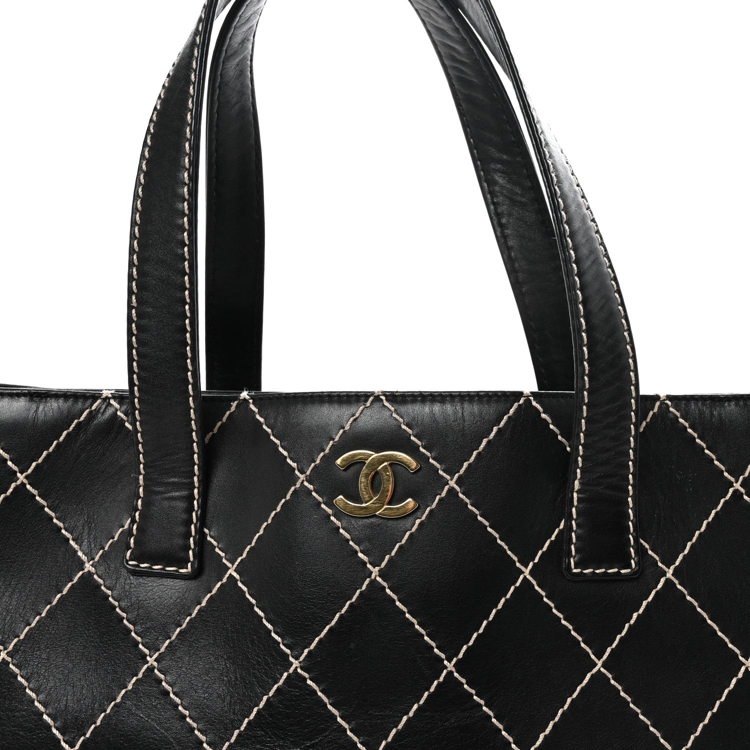 Chanel Calfskin Wild Stitch Large Tote Black 7 of 10