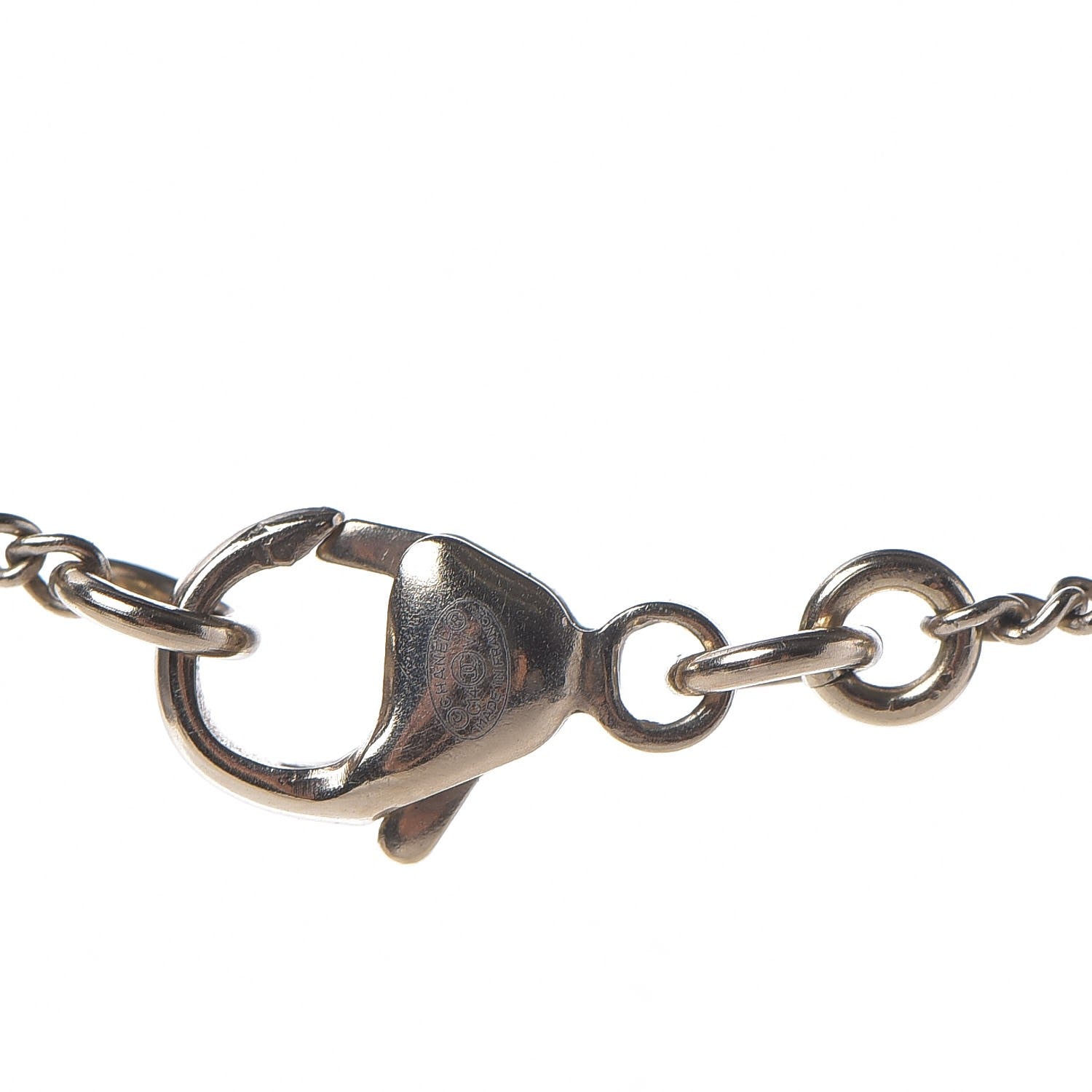 Chanel Pearl Crystal Twisted CC Drop Necklace Gold 5 of 5