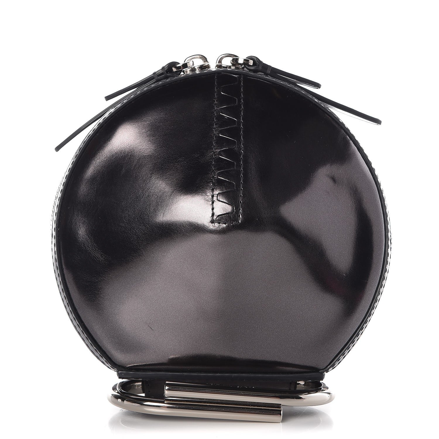 3.1 Phillip Lim 3.1 Metallic Calfskin Alix Circle Clutch Gunmetal 1 of 6