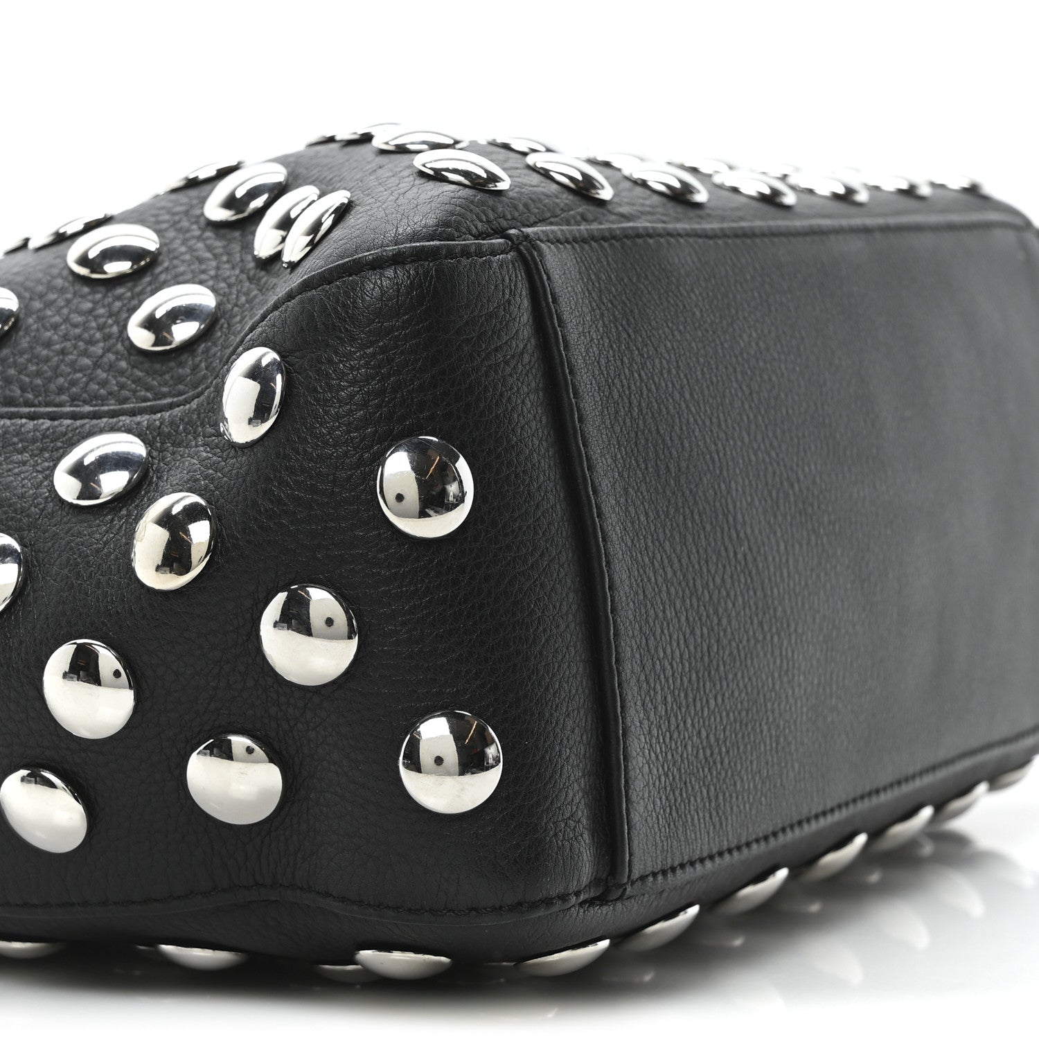 Khaite Pebbled Sport Calfskin Studded Elena Black 8 of 9