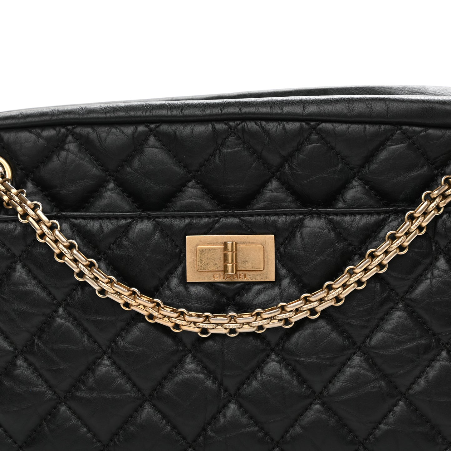 Aged Calfskin Quilted Medium Reissue Camera Case Black