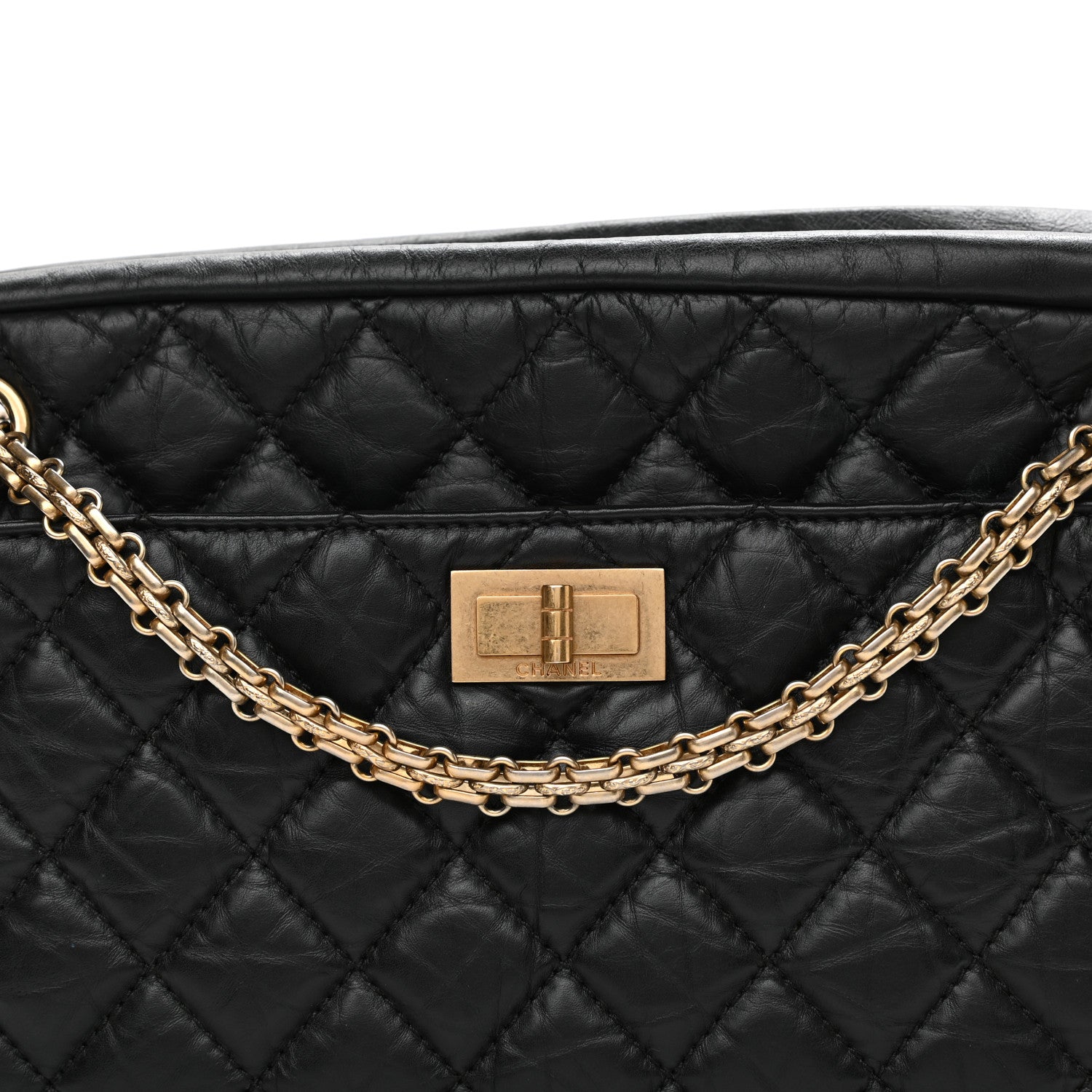 Chanel Aged Calfskin Quilted Medium Reissue Camera Case Black 8 of 10