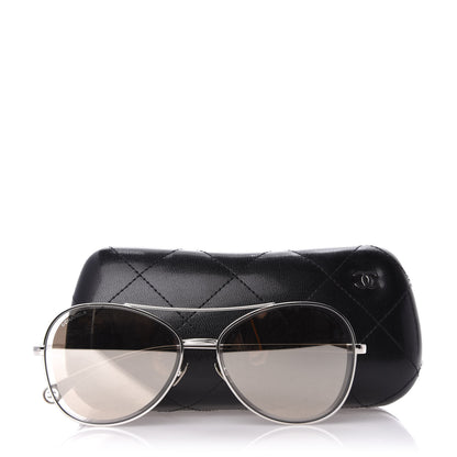Chanel Metal Pilot Sunglasses 4260 Silver 8 of 8