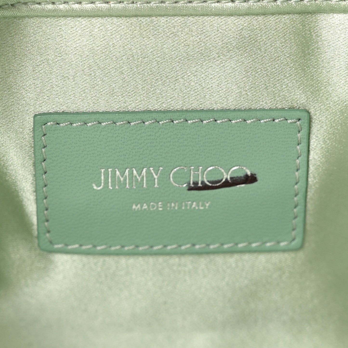 Satin Crystal Titania Clutch Green