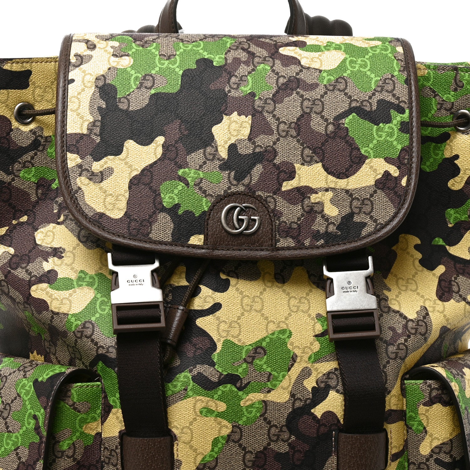 Gucci GG Supreme Monogram Camouflage Large Backpack Green Multicolor 8 of 10