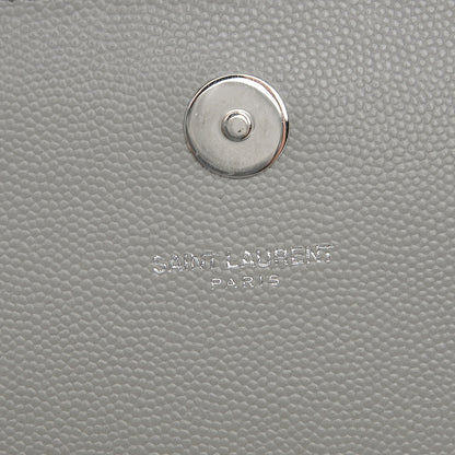 Saint Laurent Grain De Poudre Classic Monogram Kate Clutch Light Grey 5 of 8
