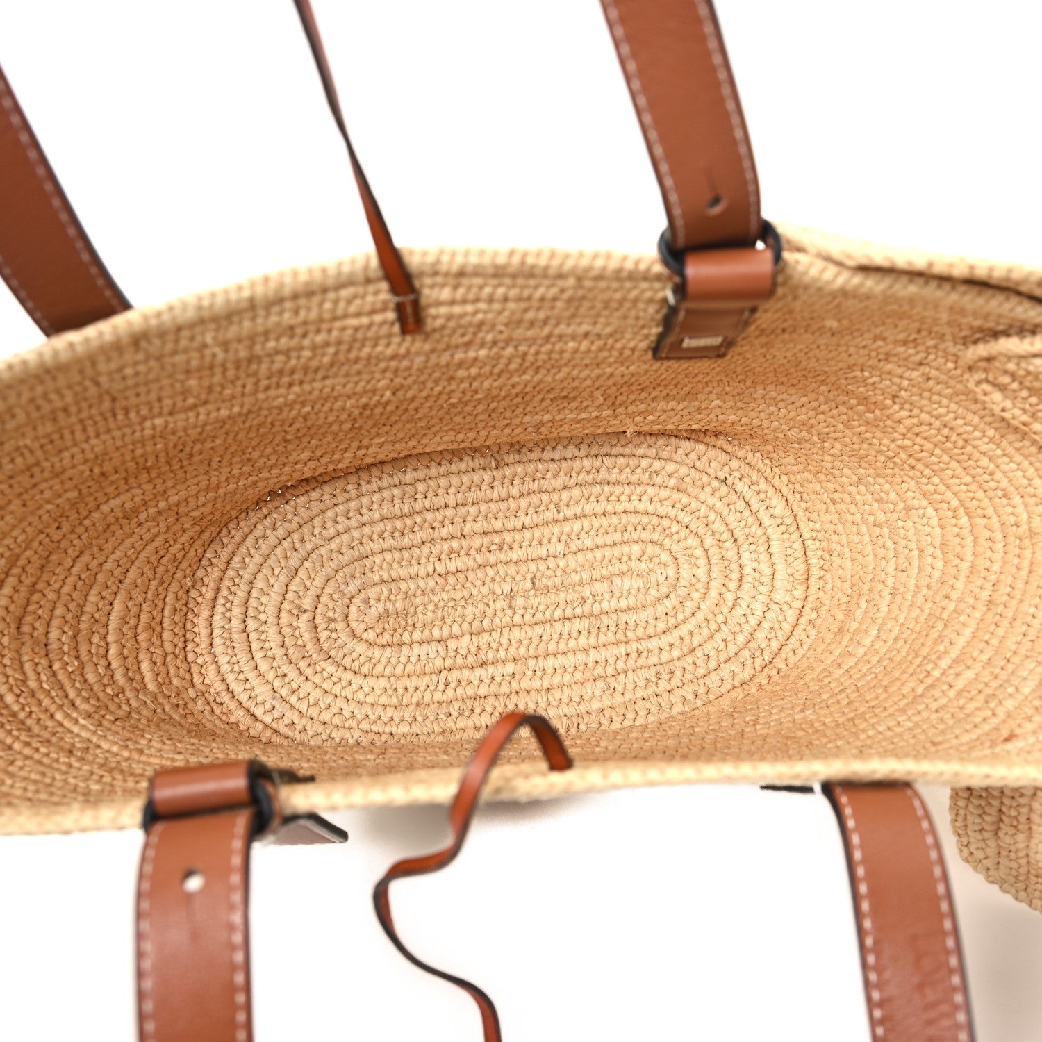 Loewe Raffia Small Elephant Basket Tote Bag Natural Tan 5 of 10