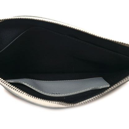 Christian Dior Grained Calfskin 1947 Signature A5 Pouch Grey White 5 of 11
