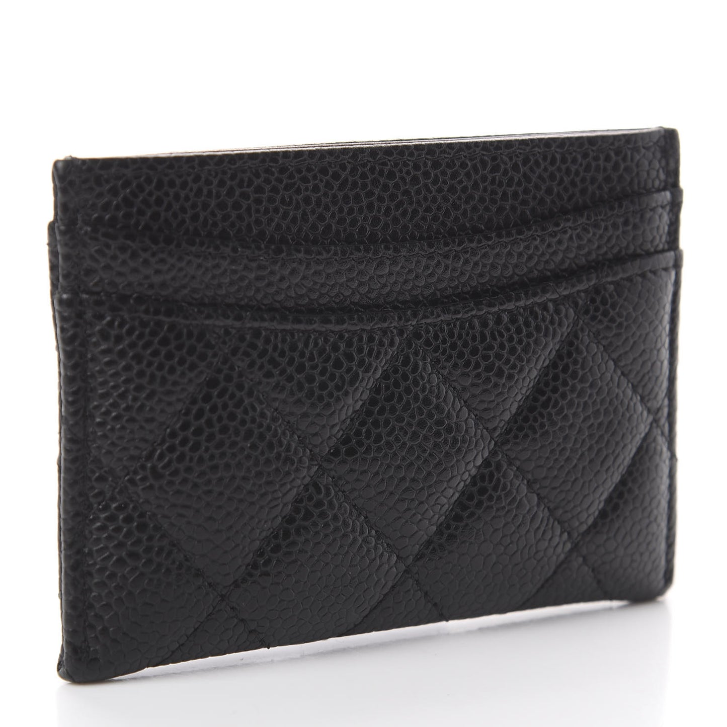 Caviar Quilted Card Holder Black