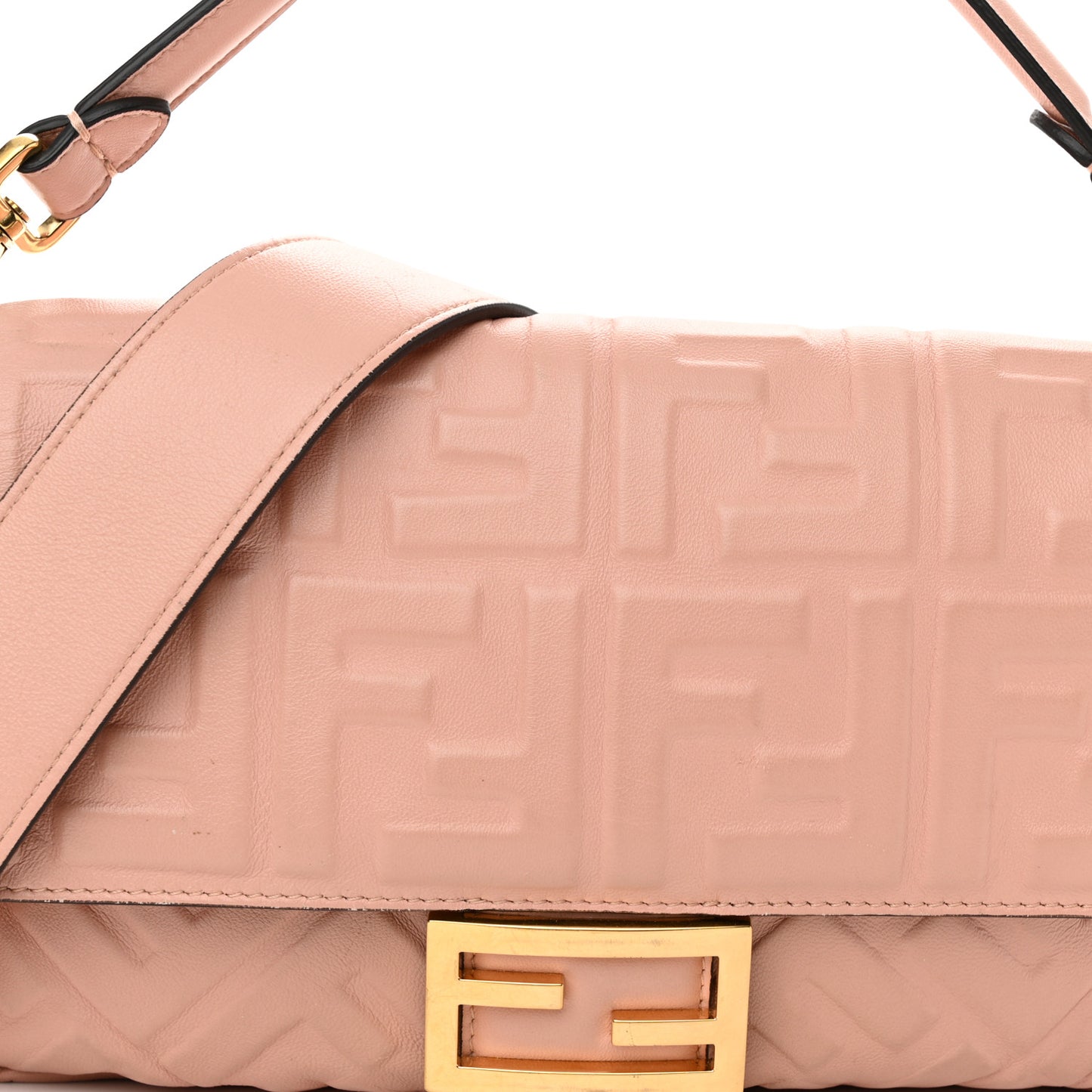 Nappa FF 1974 Embossed Baguette Rosa Bourbon