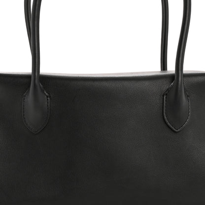 The Row Polished Saddle Calfskin E/W Top Handle Bag Black 7 of 11