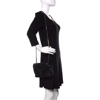 Saint Laurent Sheepskin Tri-Quilt Monogram Medium College Bag Black 3 of 12