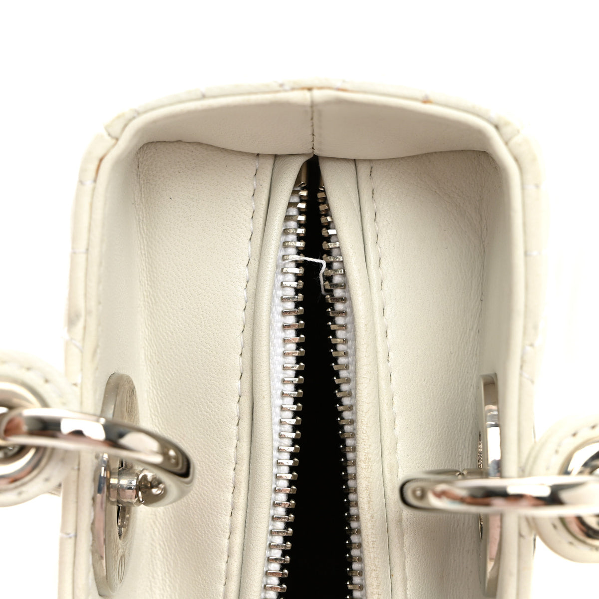 Christian Dior Lambskin Cannage Medium Lady Dior White 12 of 12