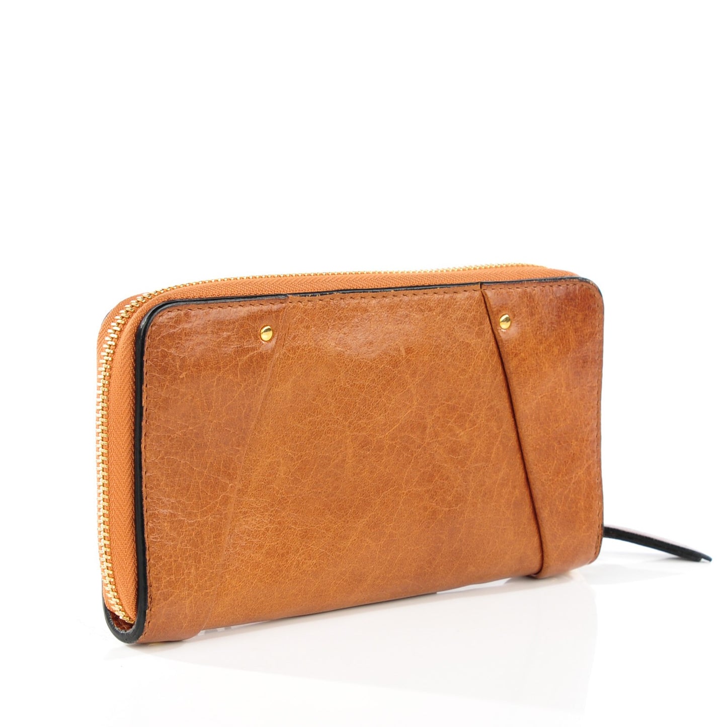 Calfskin Ethel Zip Around Wallet Nutmeg