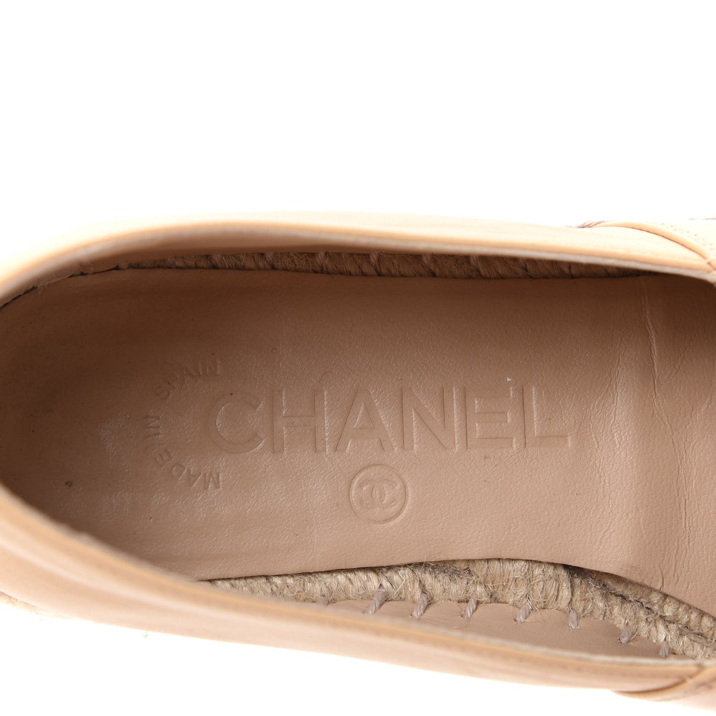 Lambskin CC Espadrilles 36 Beige Black