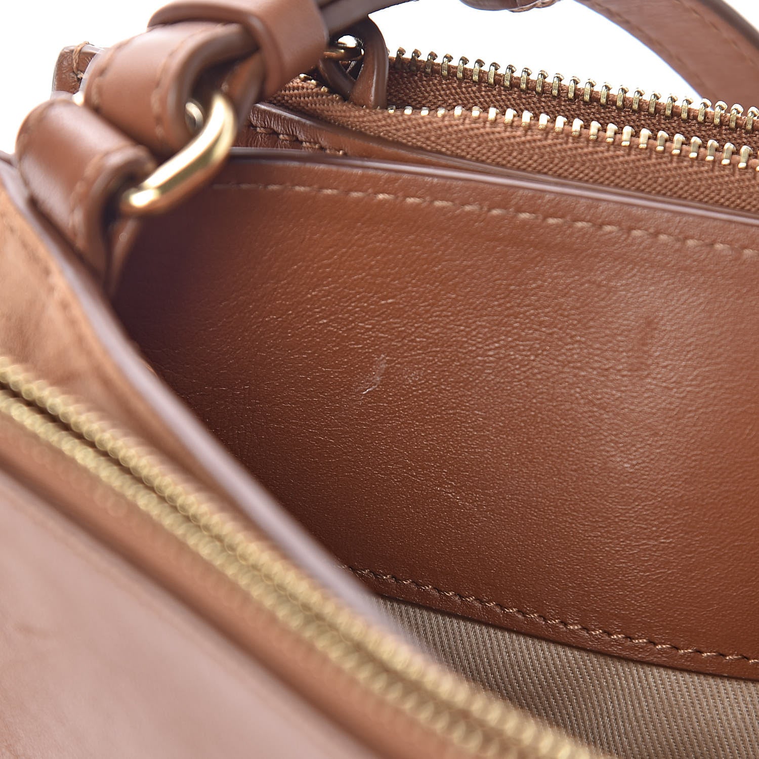 Chloe Calfskin Suede Mini Roy Bag Caramel 6 of 11