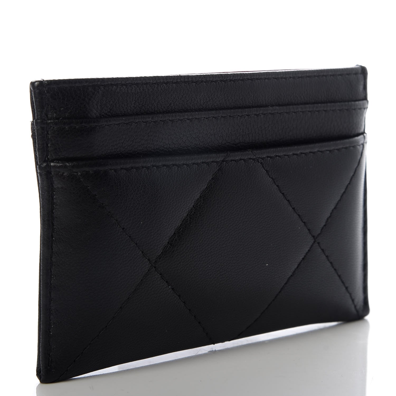Chanel Goatskin Quilted 19 Card Holder Black 3 of 9