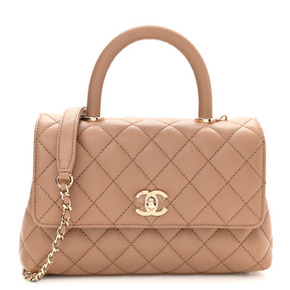 Chanel Caviar Quilted Mini Coco Handle Flap Beige 1 of 11