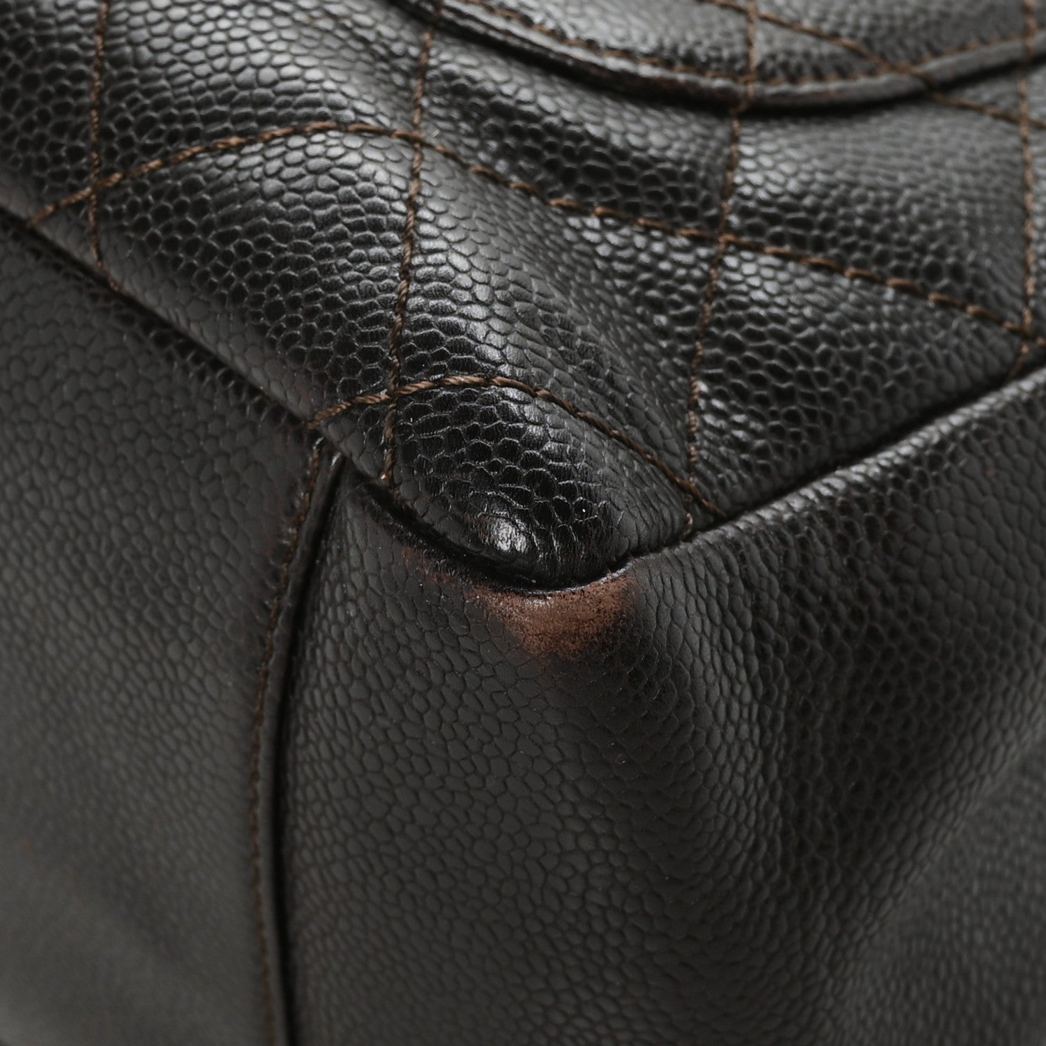Chanel Caviar Quilted Grand Shopping Tote GST Dark Brown 12 of 13