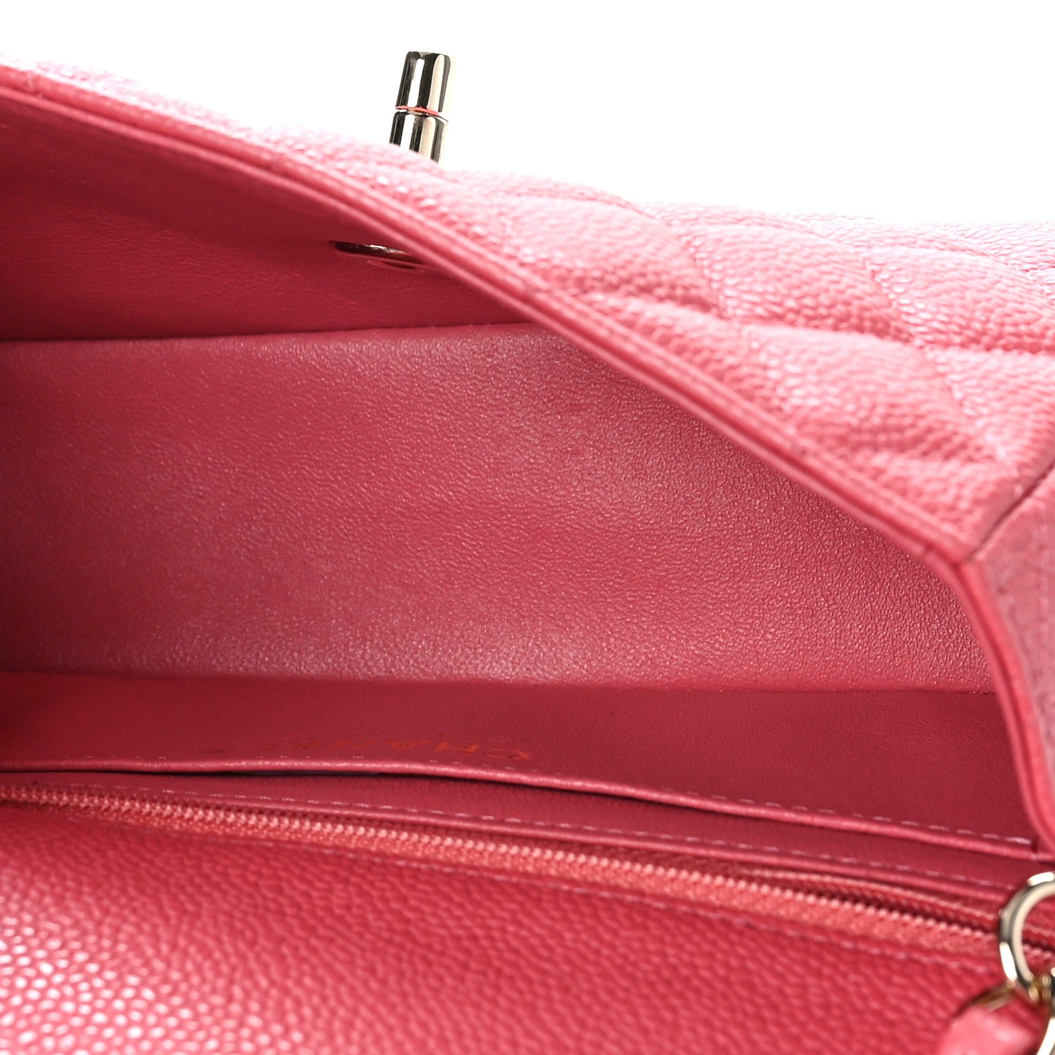 Chanel Caviar Quilted Mini Rectangular Flap Dark Pink 4 of 8