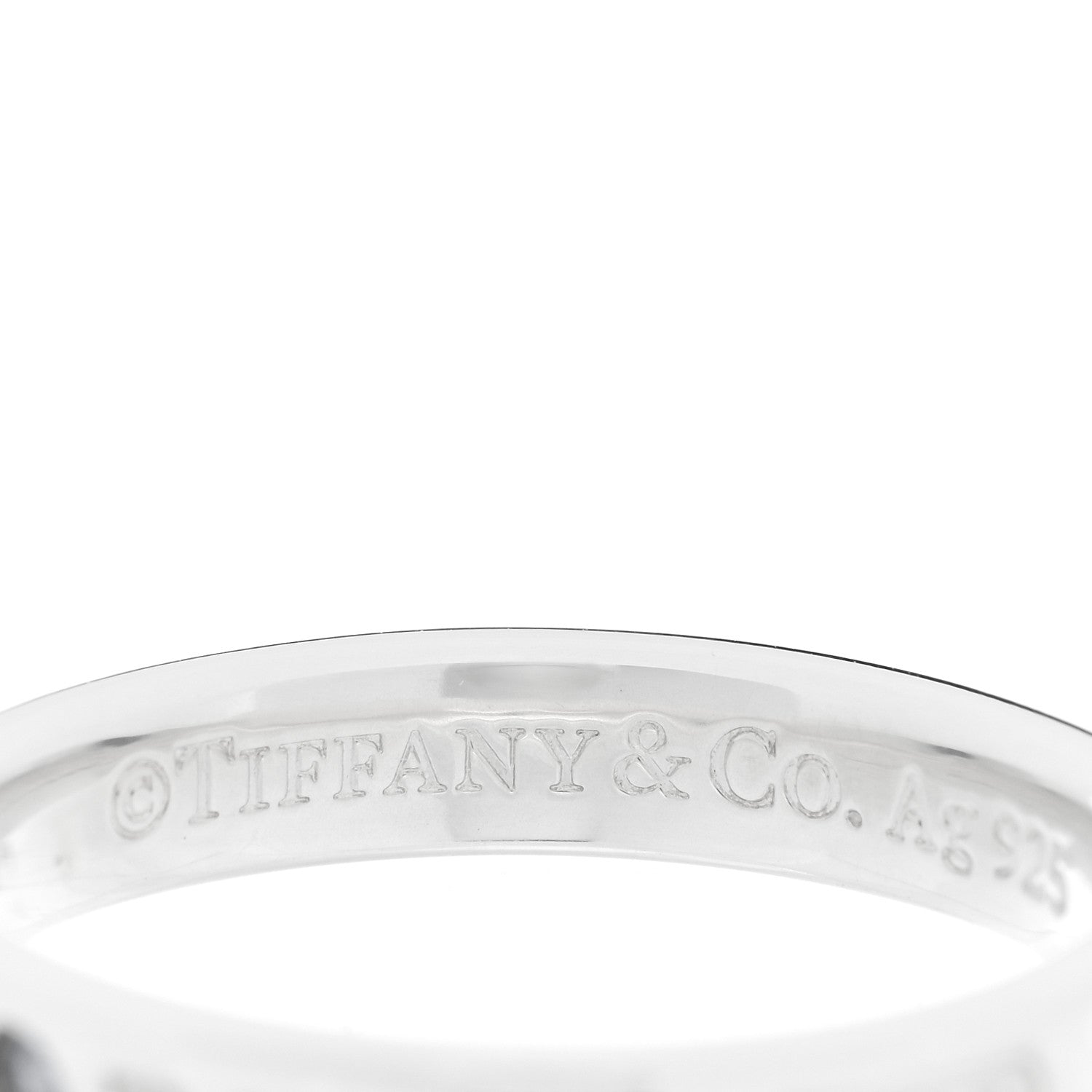 Tiffany Sterling Silver Blue Sapphire Narrow 1837 Band Ring 61 9.5 4 of 5