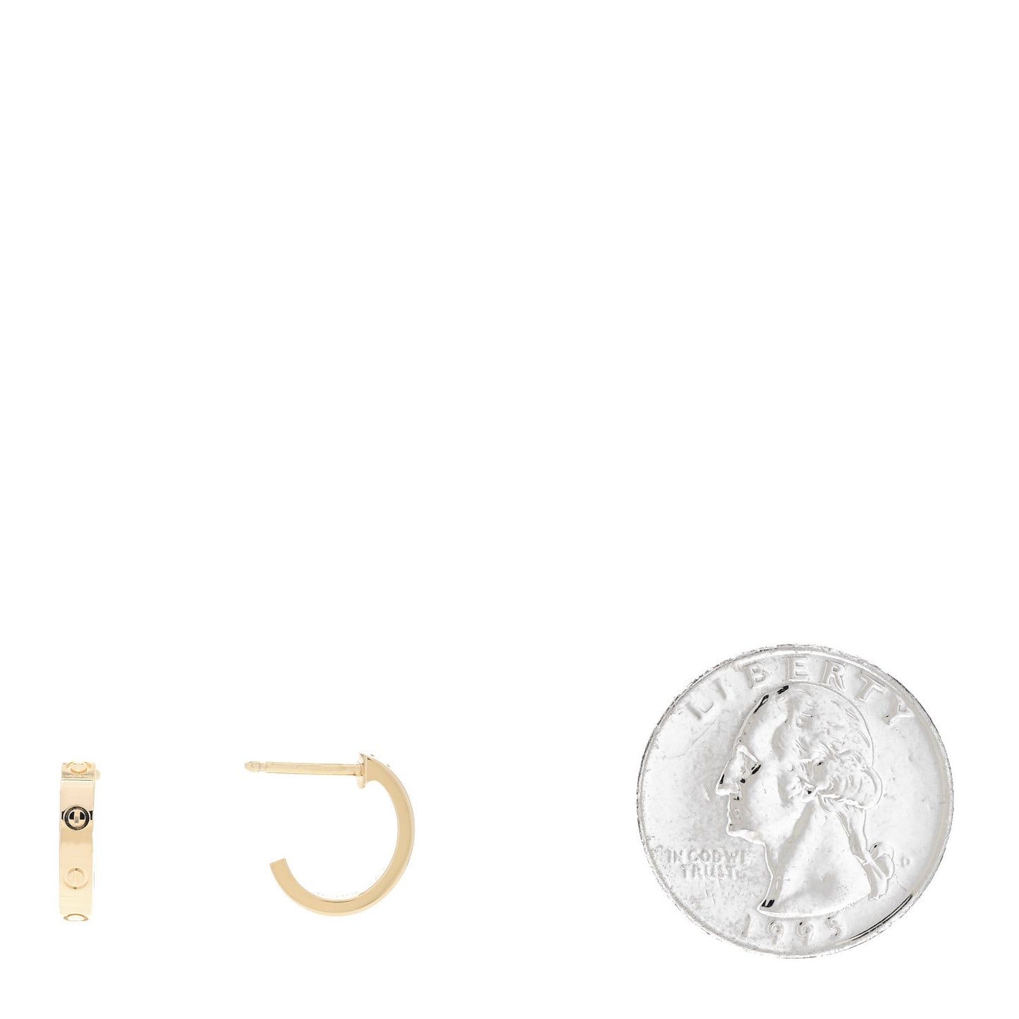 18K Yellow Gold Small LOVE Hoop Earrings