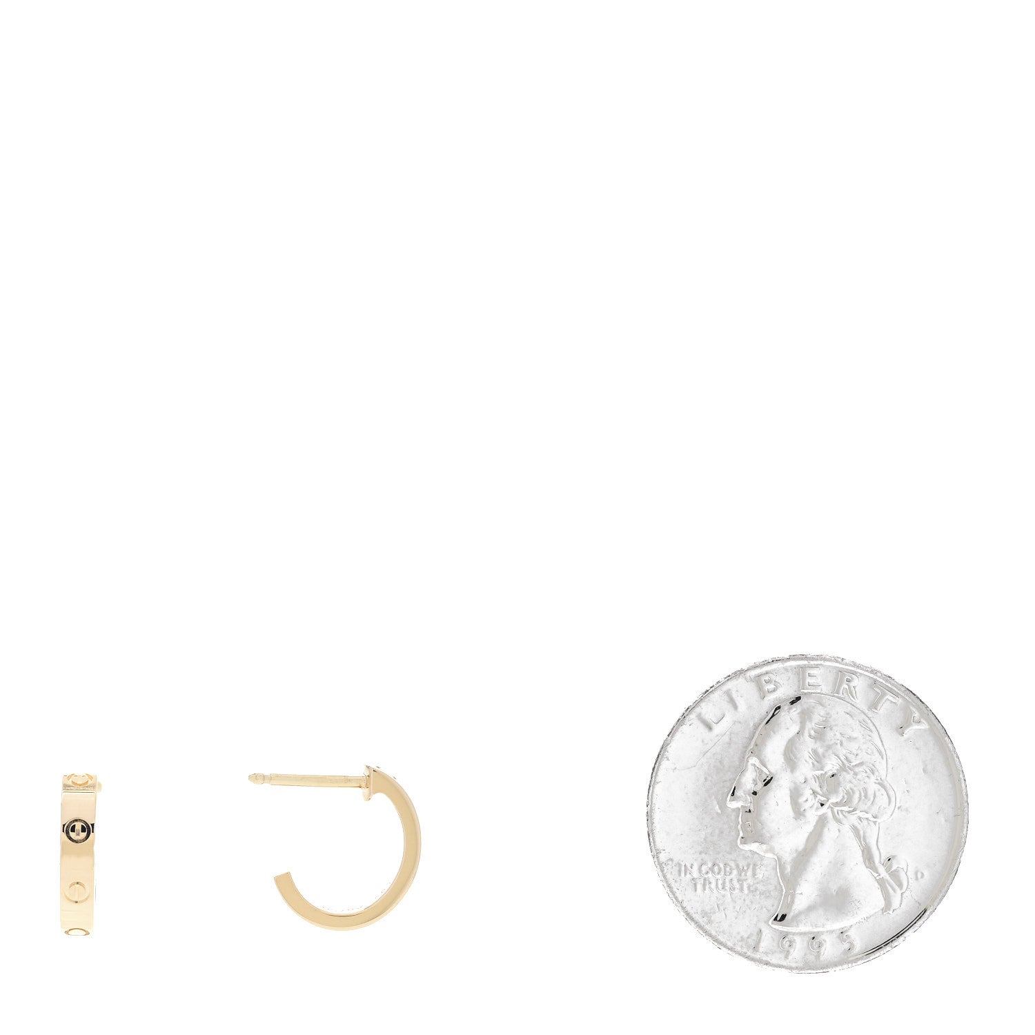 Cartier 18K Yellow Gold Small LOVE Hoop Earrings 2 of 7