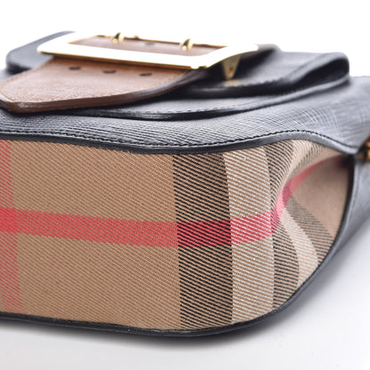 Burberry Derby Calfskin Small Square Buckle Belt Bag Black Tan 10 of 11