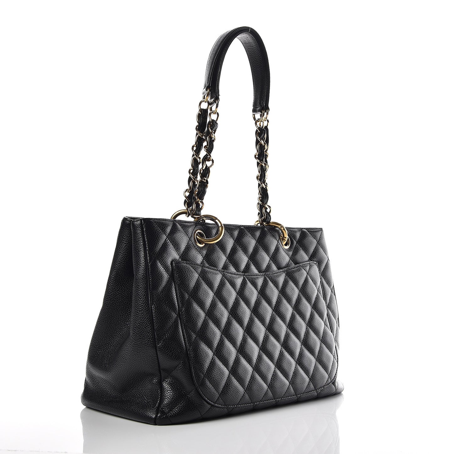 Caviar Quilted Grand Shopping Tote GST Black