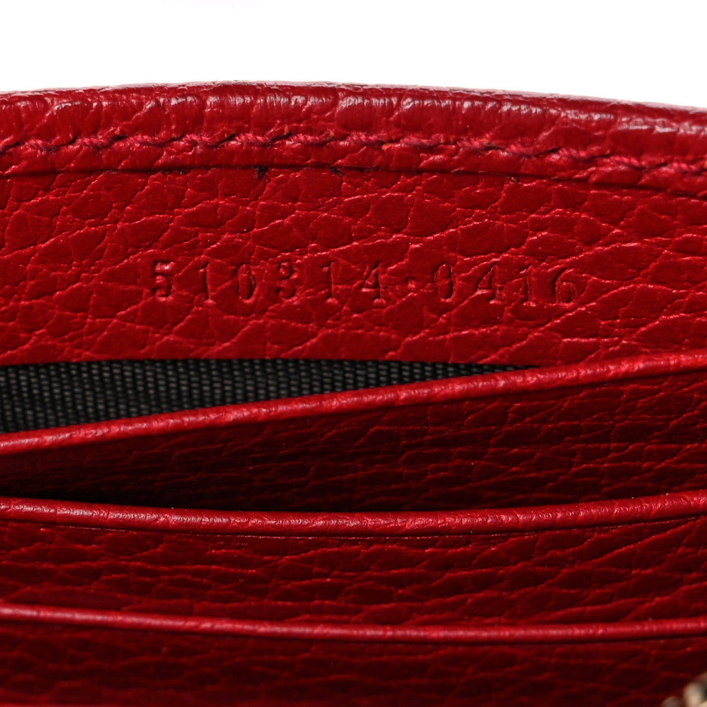 Dollar Calfskin Interlocking G Chain Wallet Red