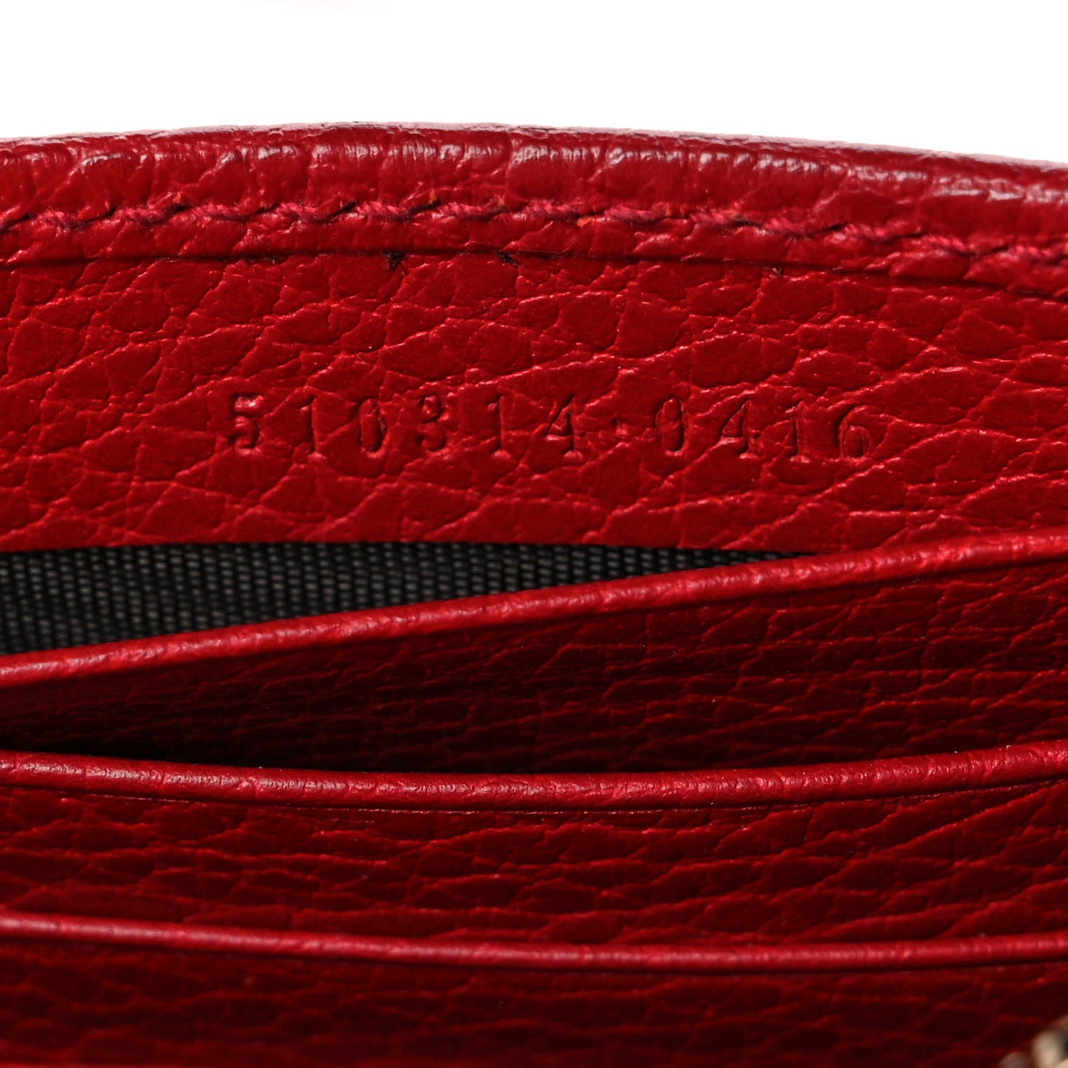 Gucci Dollar Calfskin Interlocking G Chain Wallet Red 7 of 10