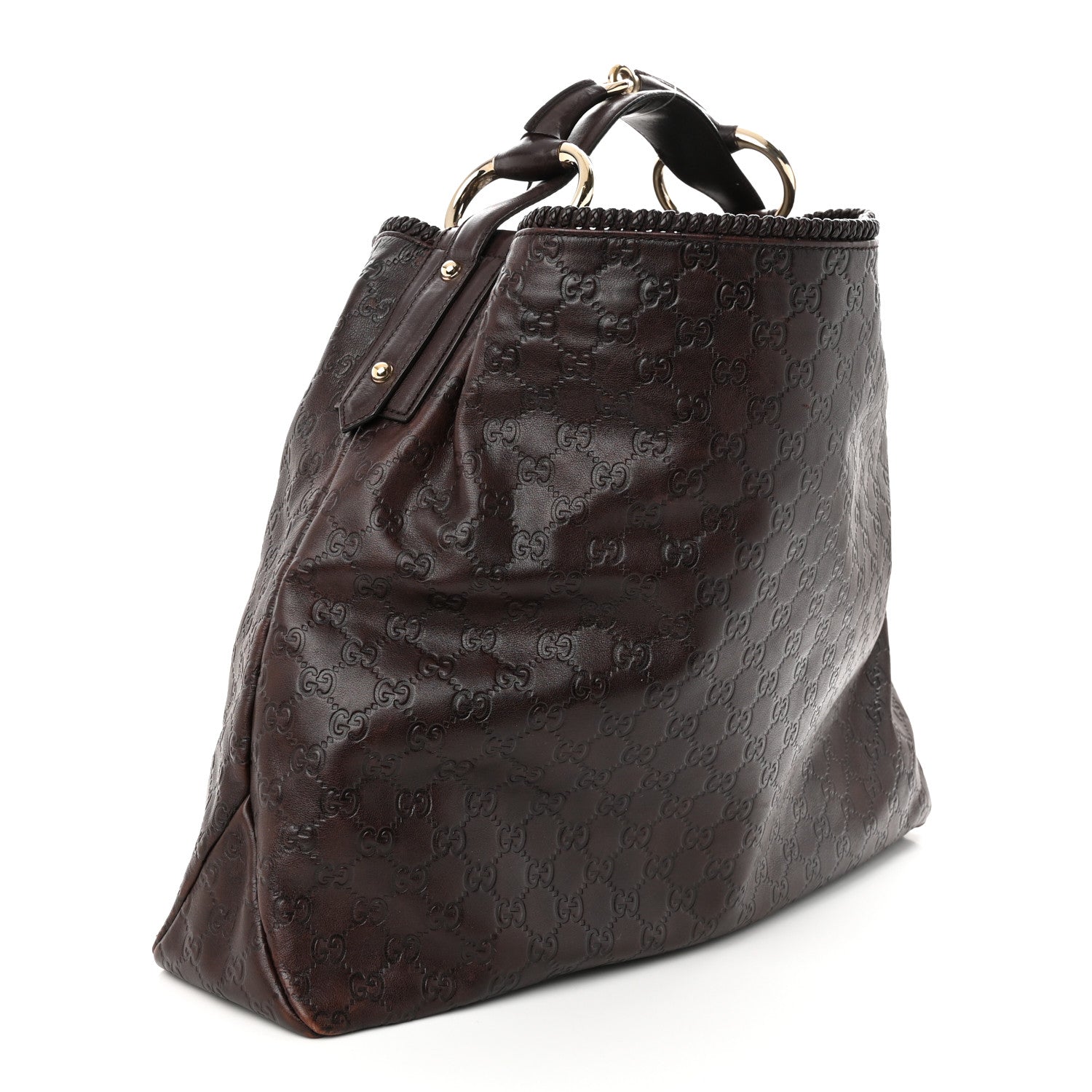 Gucci Guccissima Large Horsebit Chain Hobo Chocolate 3 of 10
