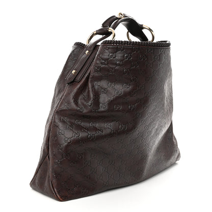 Gucci Guccissima Large Horsebit Chain Hobo Chocolate 3 of 10