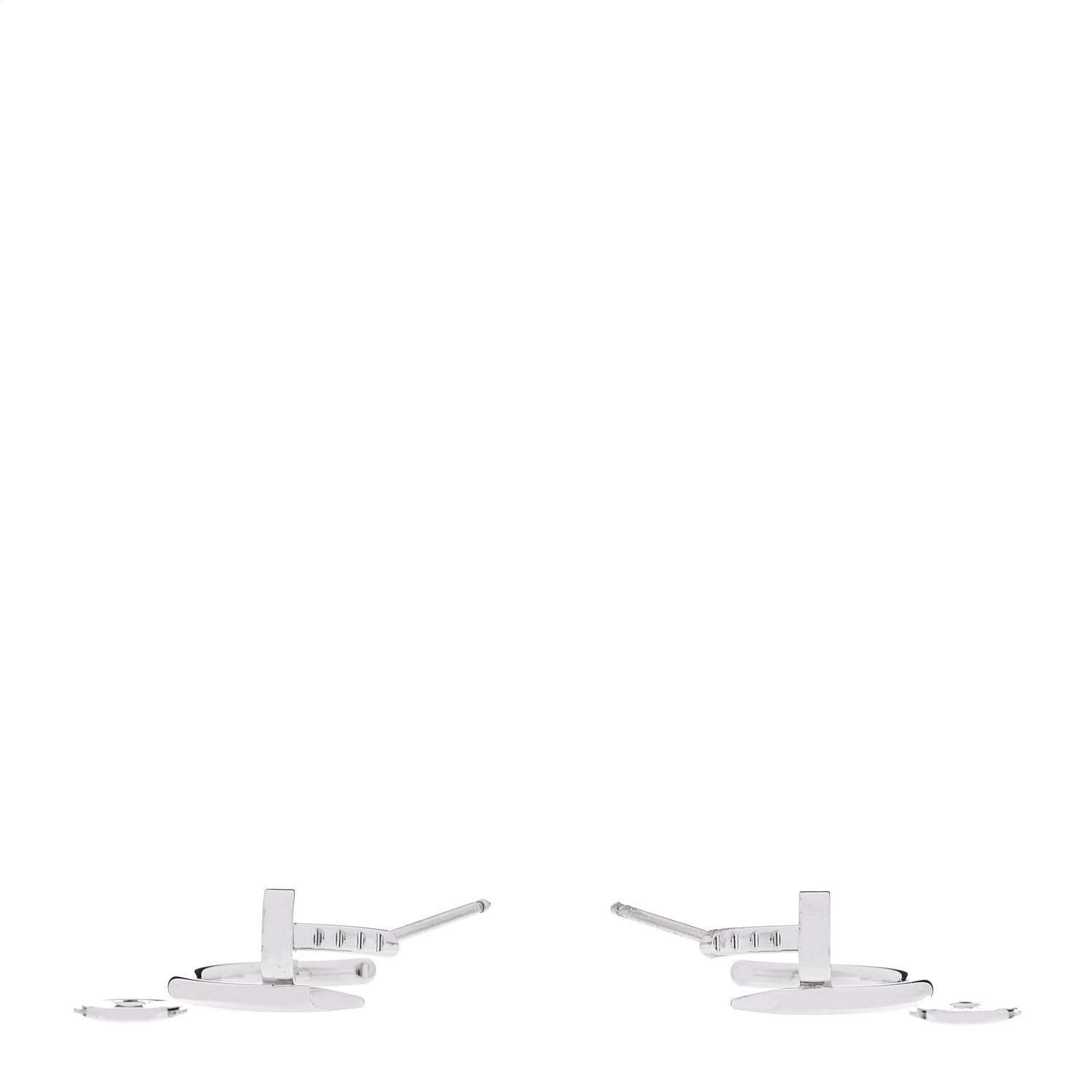 Cartier 18K White Gold Juste Un Clou Hoop Earrings 3 of 6